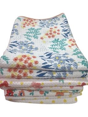 Bundle of 8 Floral Printed Waffle Weave Kitchen Towels - Multicolor